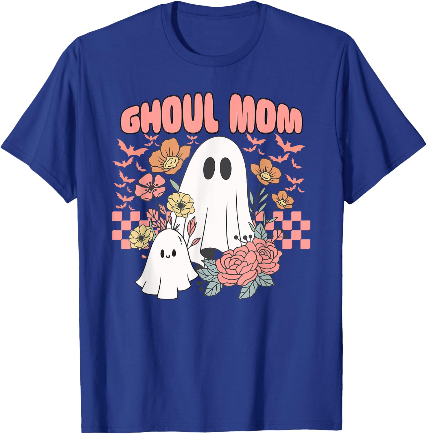 Ghoul Mom Halloween Ghost Spooky Season Retro Mama T-Shirt - T-Shirt | Royal