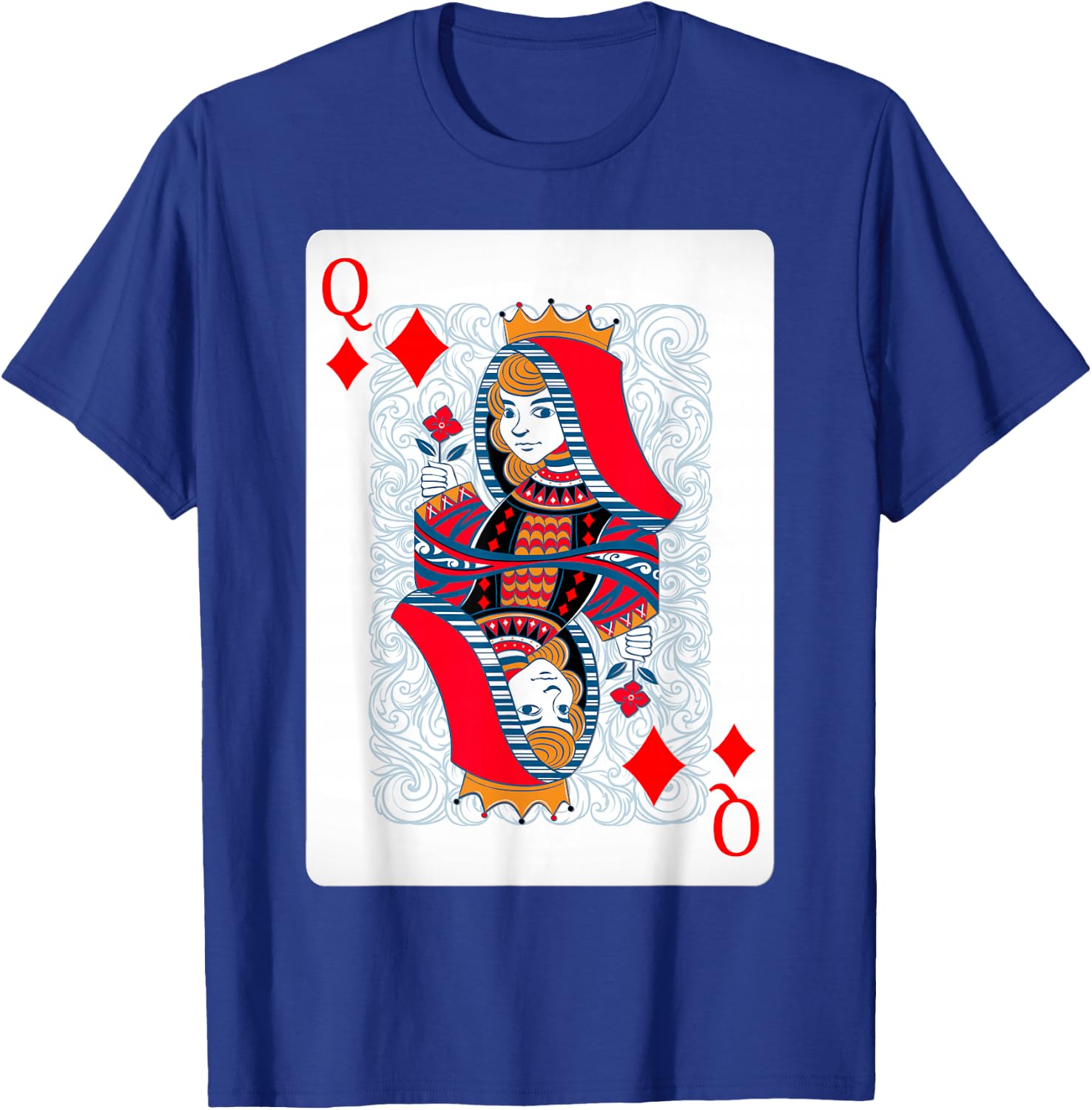 Queen Of Diamonds Playing Cards Shirt Easy Halloween Costume T-Shirt - T-Shirt | Royal