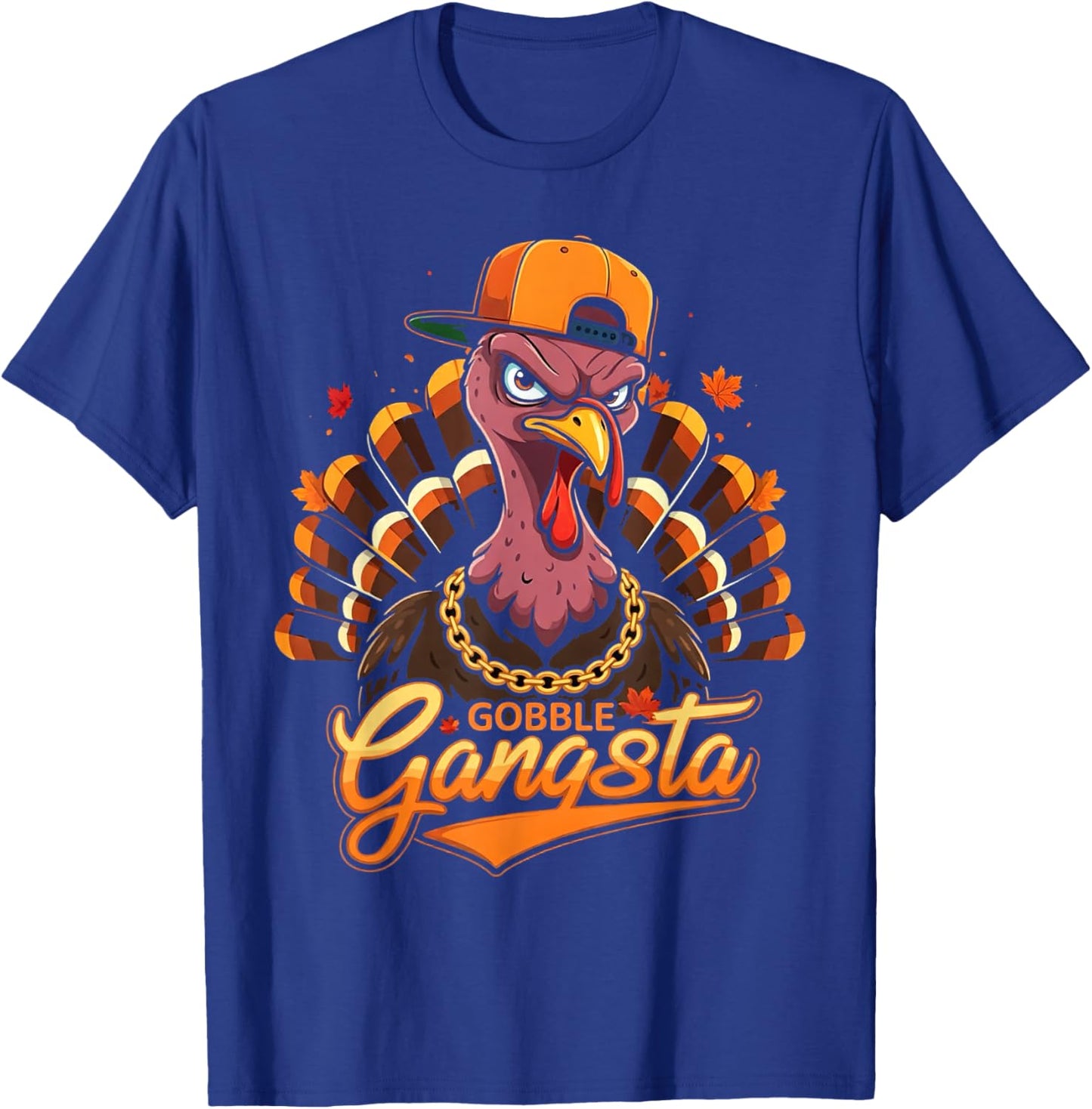 Thanksgiving Gangster Turkey Gobble Gangsta Cool Turkey Fun T-Shirt - T-Shirt | Royal