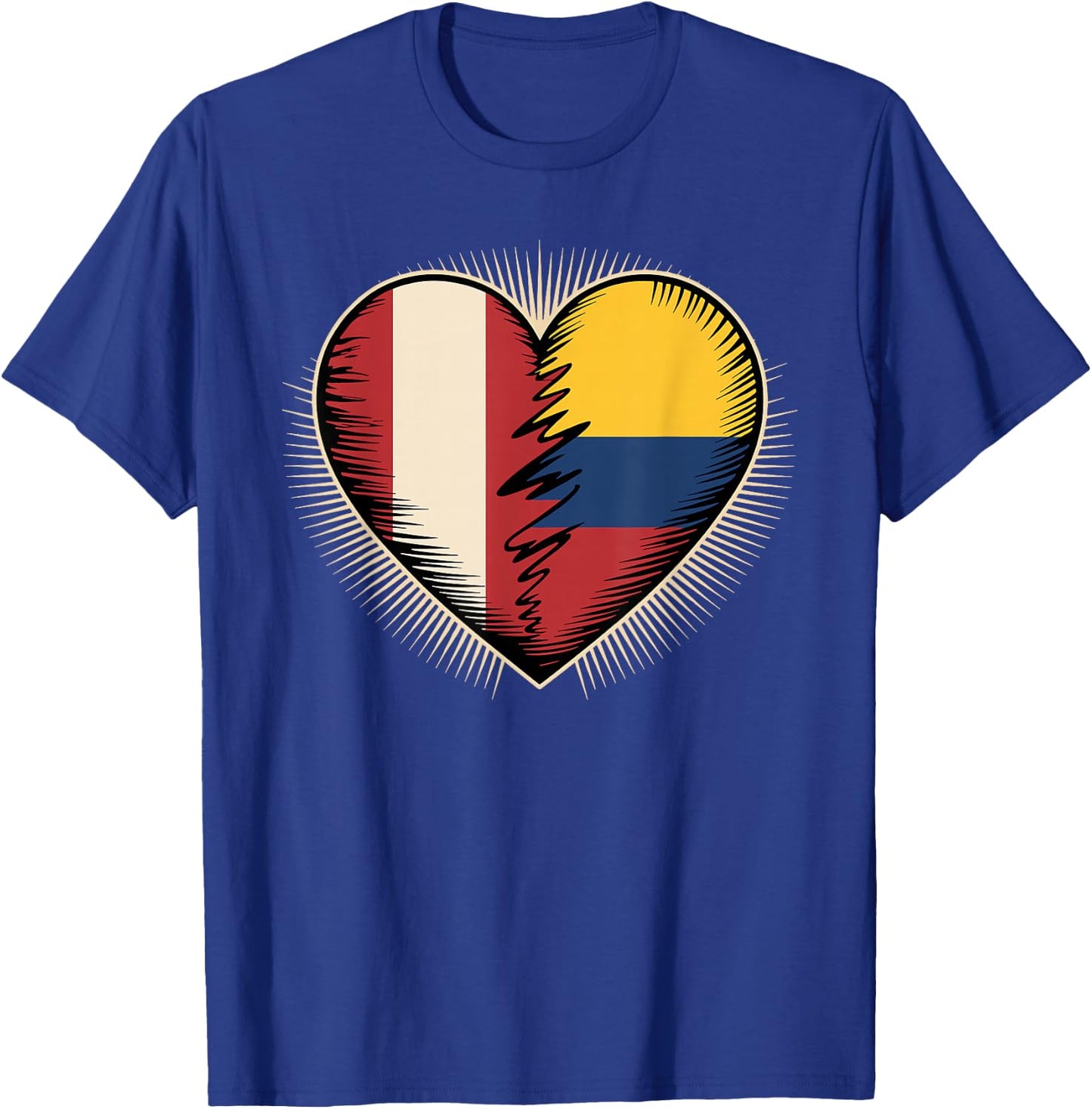 Half Peruvian Colombian Roots Peru Colombia T-Shirt - T-Shirt | Royal