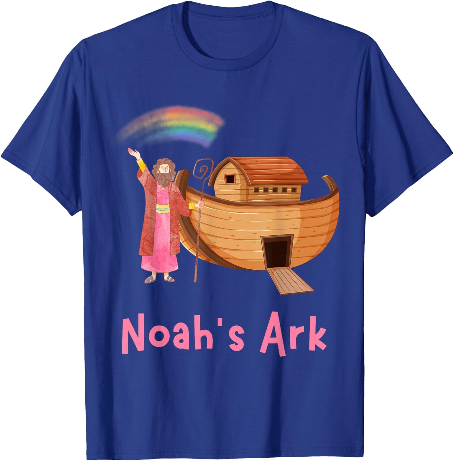 Kids Faith Bible Stories Pink Noah's Ark Girls Toddler Teen T-Shirt - T-Shirt | Royal