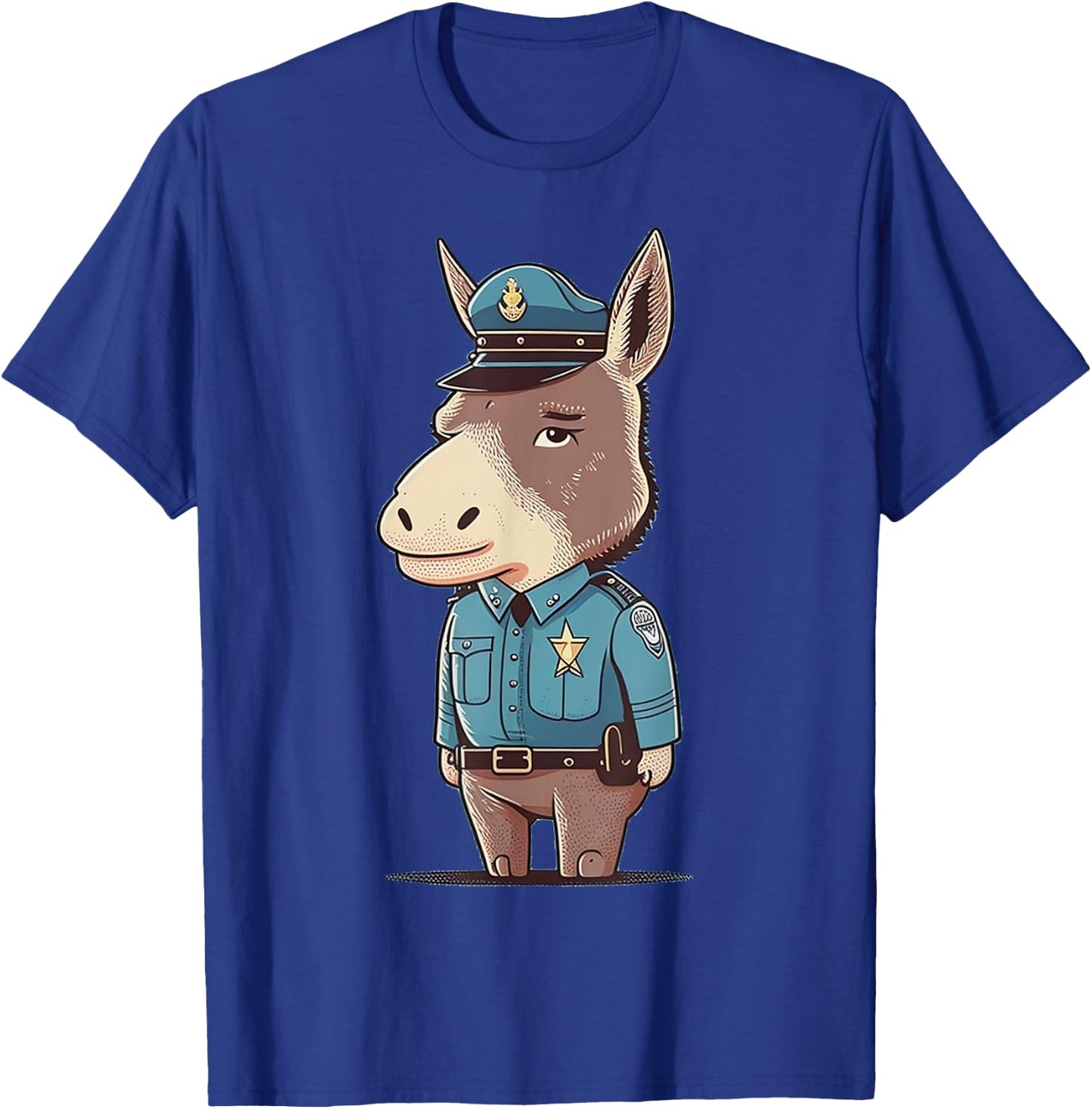 Police Officer Donkey Cop on Police Donkey T-Shirt - T-Shirt | Royal