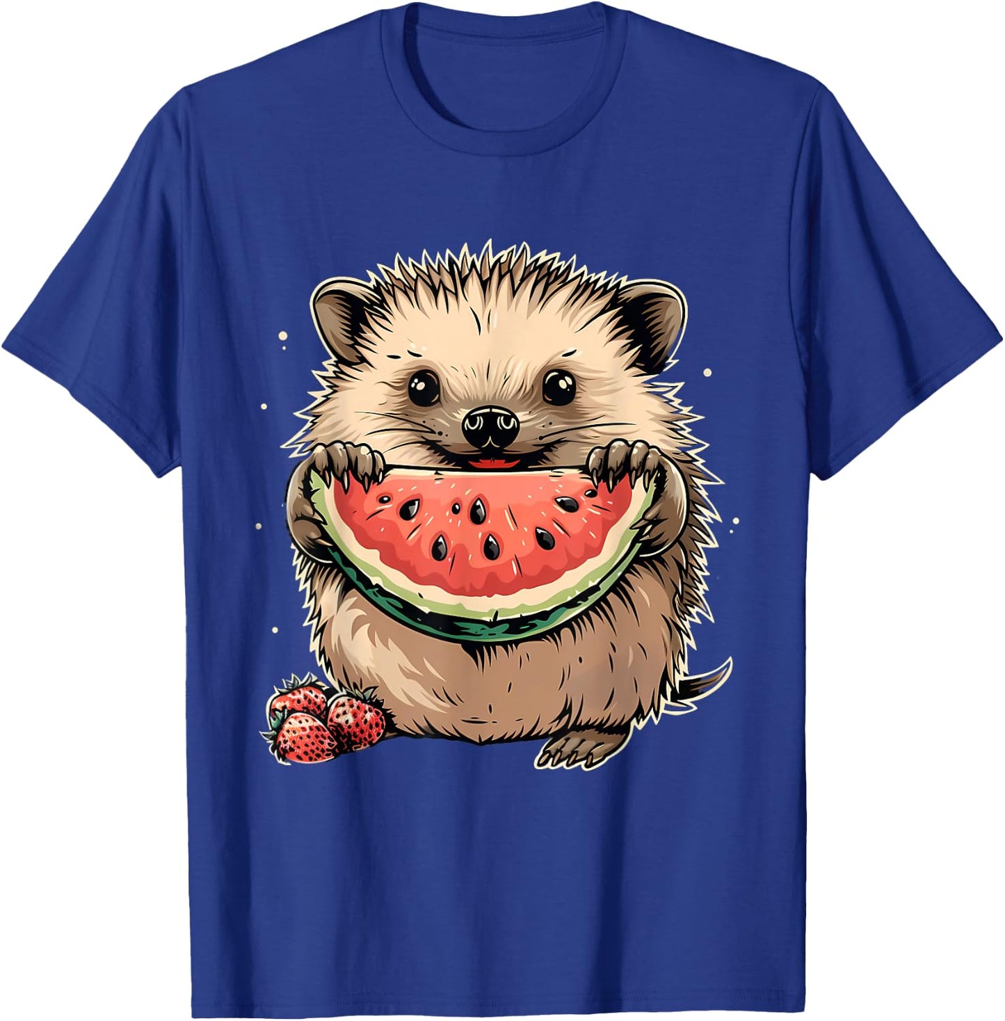 Watermelon Hedgehog Watermelons Fruit Artwork Strawberry T-Shirt - T-Shirt | Royal
