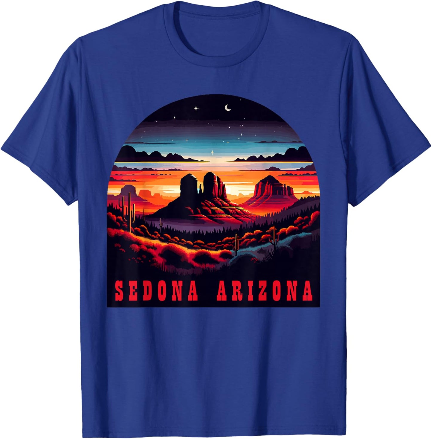 Sedona AZ Hiking Outdoors Mountain Sedona USA Retro Vintage T-Shirt - T-Shirt | Royal