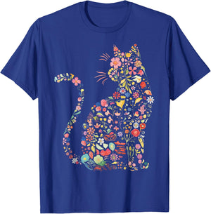 Floral Cat T-Shirt - T-Shirt | Royal