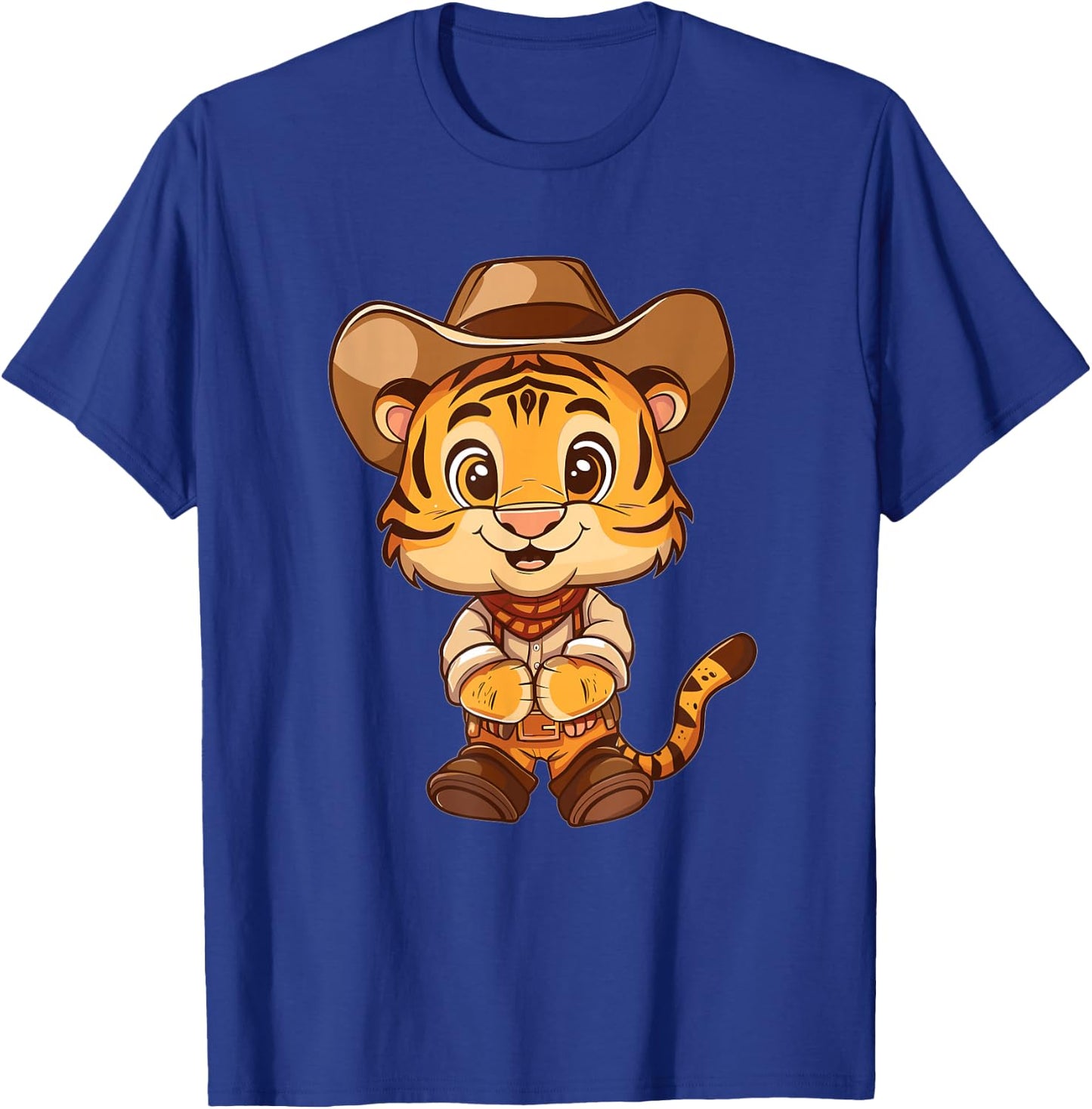 Cute Cowboy Tiger T-Shirt - T-Shirt | Royal
