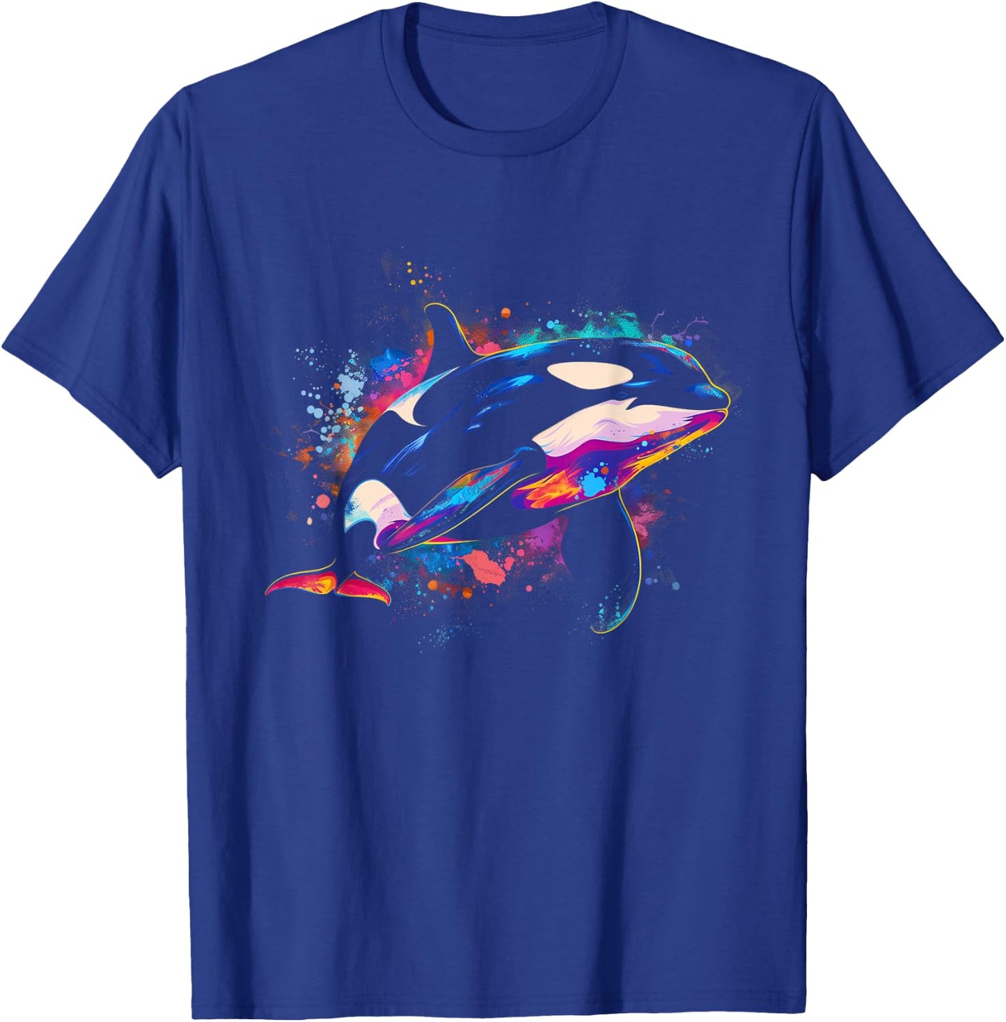 Orca Whale Watercolor Colorful Whale Lover T-Shirt - T-Shirt | Royal