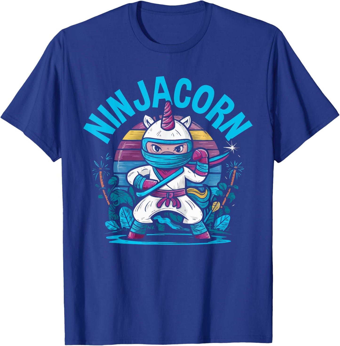 Ninjacorn Unicorn Lover Shuriken Kunai Shinobi Ninja T-Shirt - T-Shirt | Royal