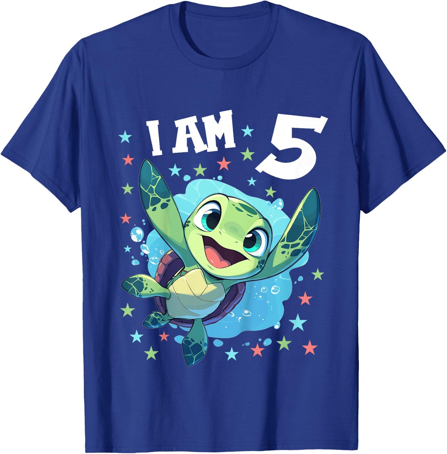 5 Years old 5 birthday Sea Turtles Boy Girl Sea Turtle T-Shirt - T-Shirt | Royal