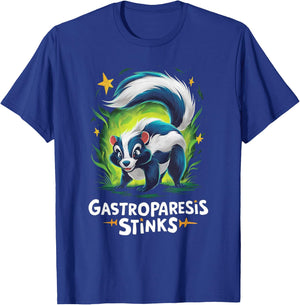 Gastroparesis Stinks Funny Skunk Gastroparesis Awareness T-Shirt - T-Shirt | Royal