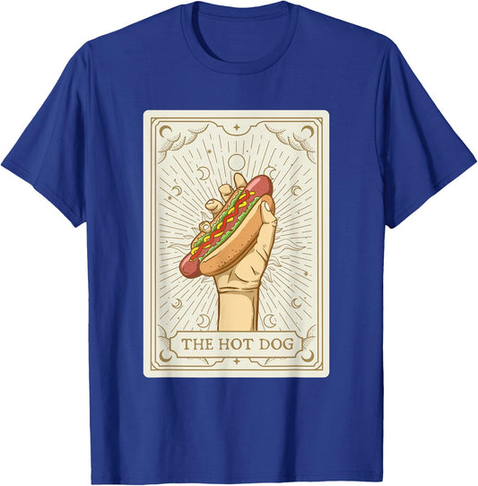 Hot Dog Tarot - Hot Dog Lover Fast Food Wiener Men Women Kids T-Shirt - T-Shirt | Royal
