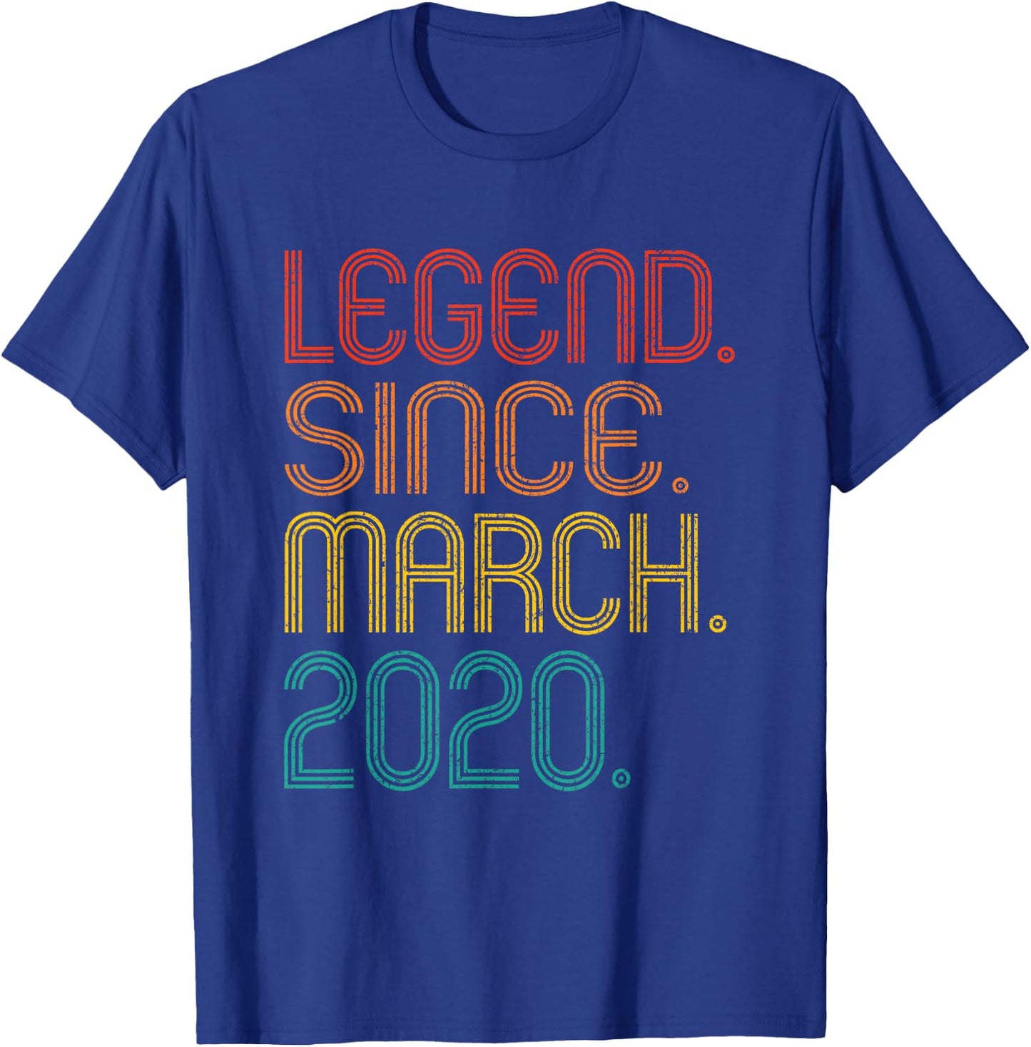 Legend Since March 2020 Birthday Idea 2020 Men Women Vintage T-Shirt - T-Shirt | Royal