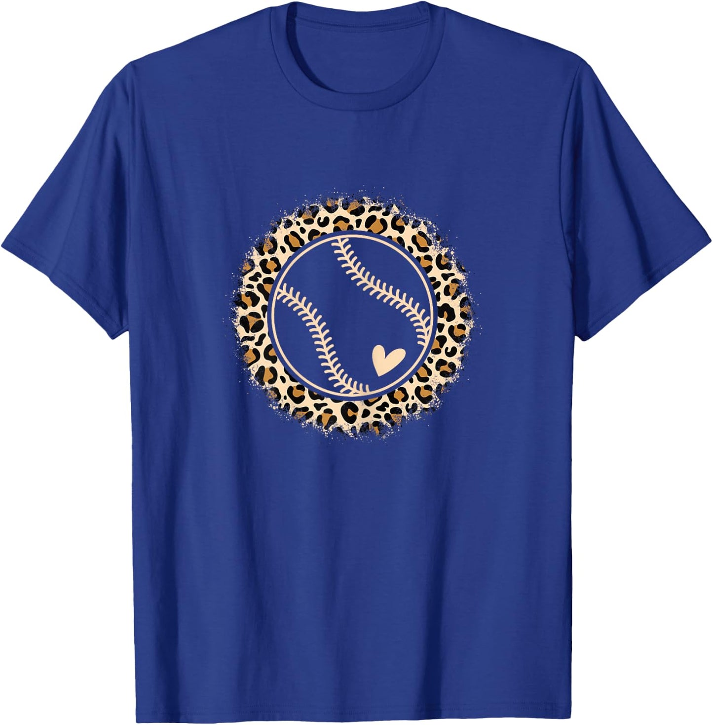 Cute Baseball Leopard Print Baseball Player Women Girls T-Shirt - T-Shirt | Royal