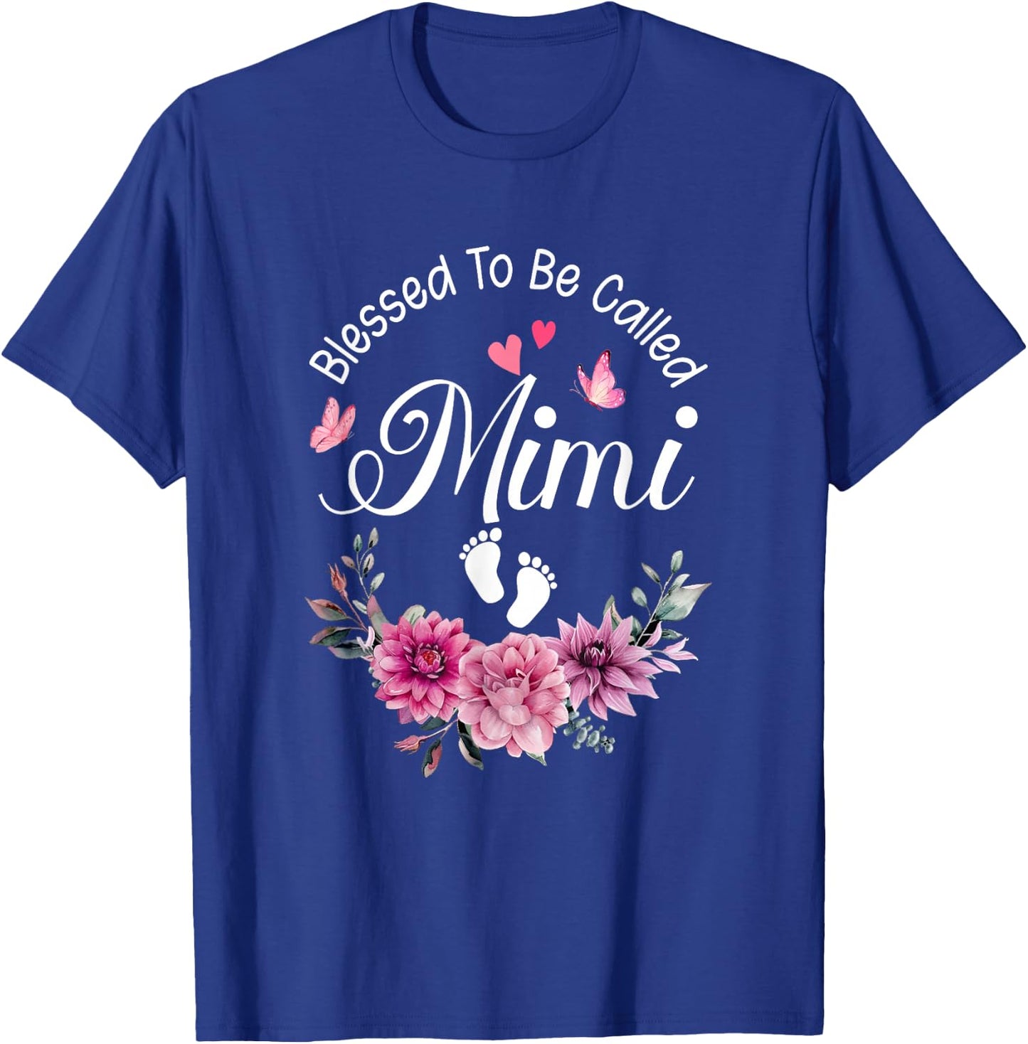 Blessed To Be Called Mimi Women Floral Decor Mimi T-Shirt - T-Shirt | Royal