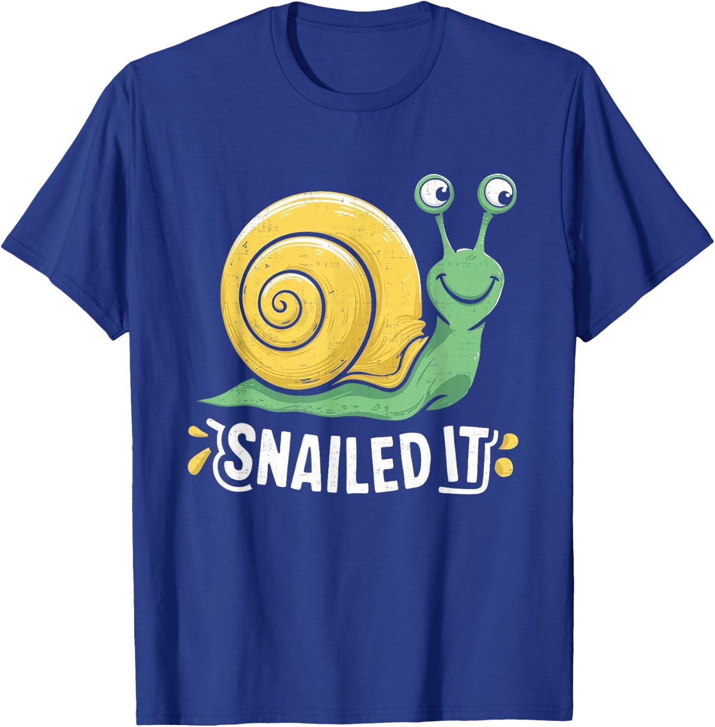 Funny Pun Snail Women Boys Girls Kids Snailed It T-Shirt - T-Shirt | Royal