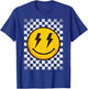 Splendifulous Happy Face Retro Checkerboard Kids T-Shirt - T-Shirt | Royal