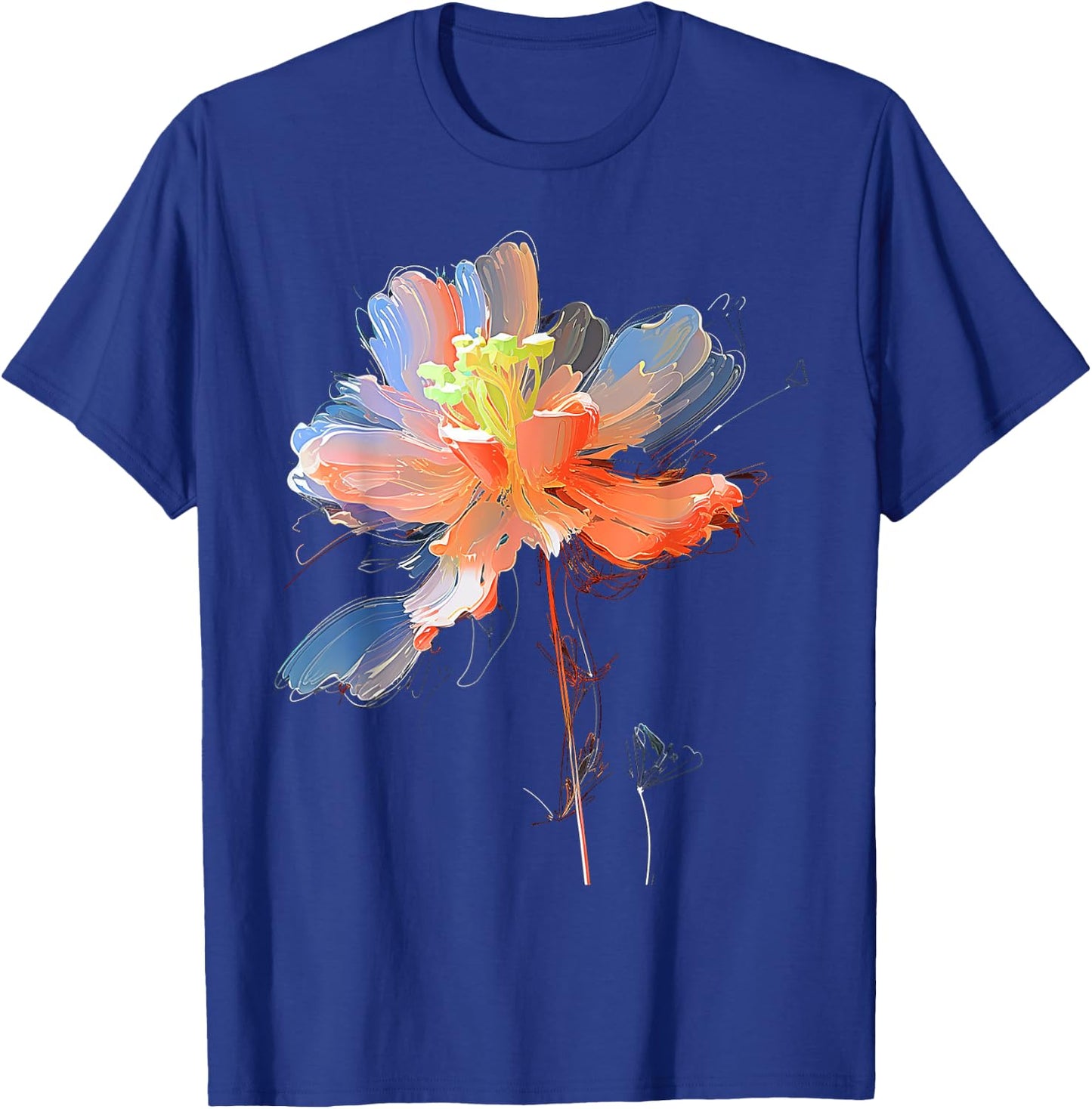 Flower Painting Graphic Artwork Art Flower T-Shirt - T-Shirt | Royal