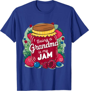 Being A Grandma Is My Jam Funny Grandma T-Shirt - T-Shirt | Royal