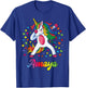 Amaya Dabbing Unicorn Rainbow Personalized Name Custom T-Shirt - T-Shirt | Royal