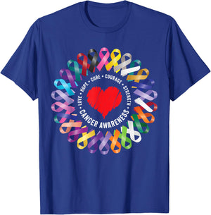 Cancer Awareness , Small, Black T-Shirt - T-Shirt | Royal