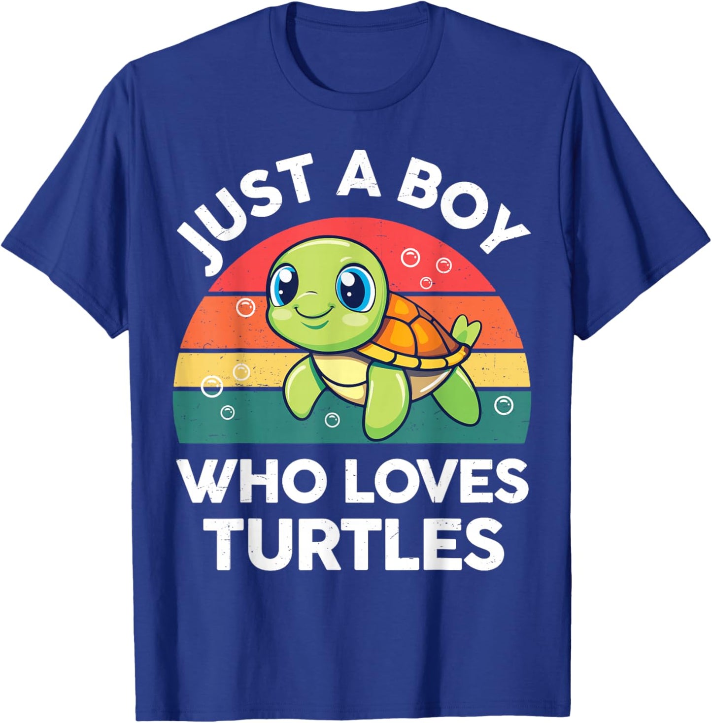 Turtle Just A Boy Who Loves Turtles Cute Toddler Kids T-Shirt - T-Shirt | Royal