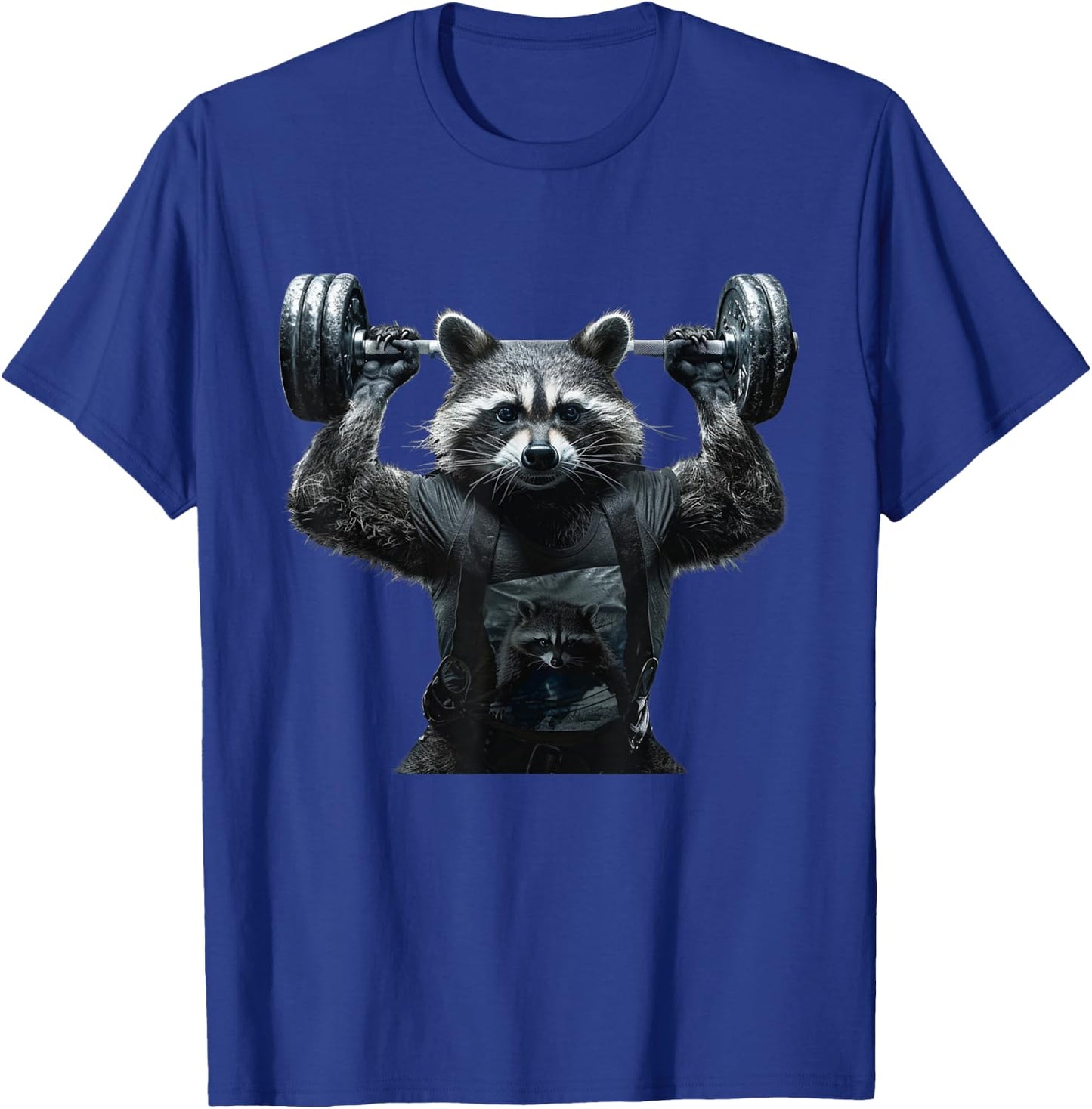 Weightlifting Ripped Raccoon T-Shirt - T-Shirt | Royal