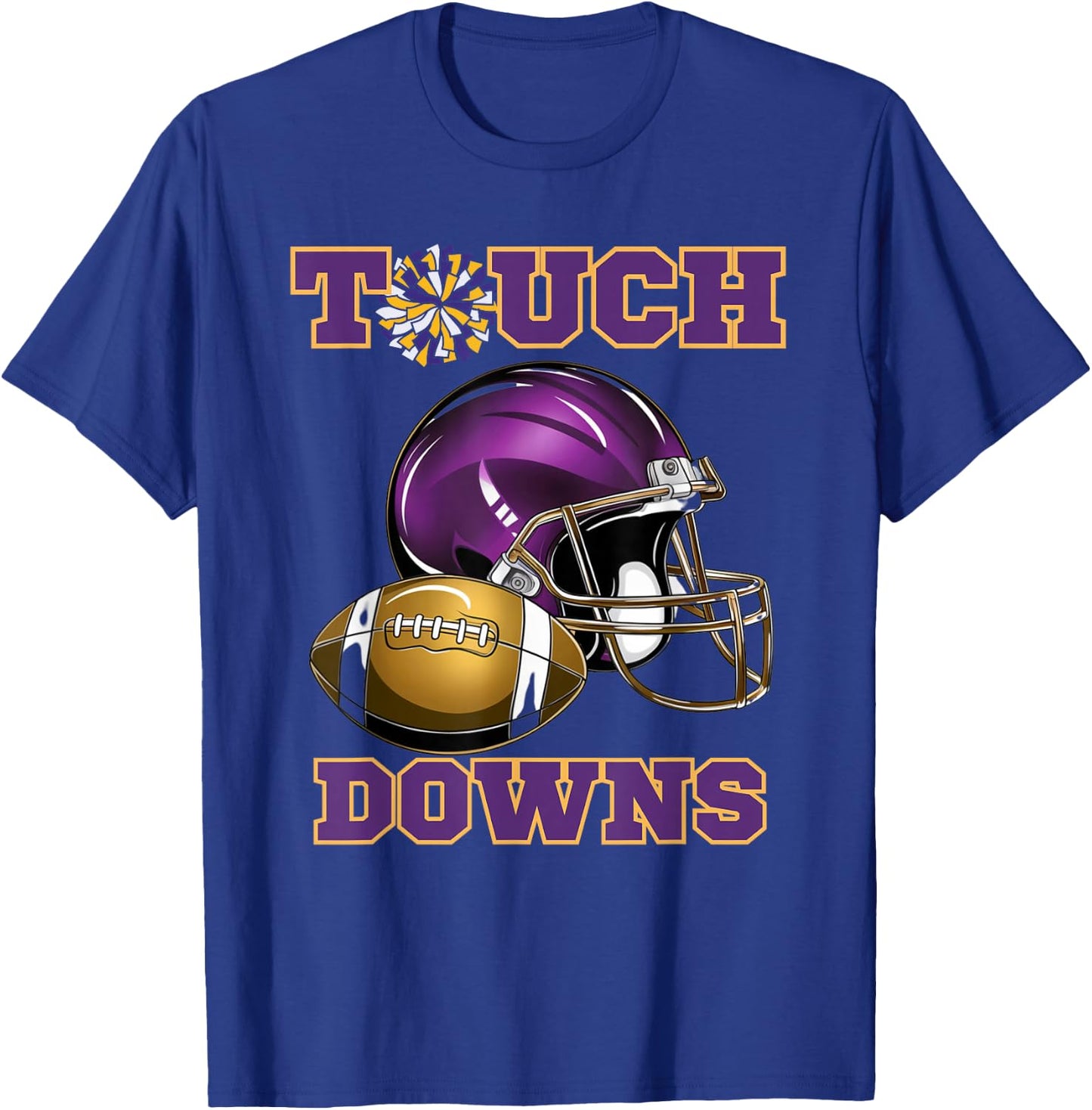 Purple And Gold Football Game Touchdown High School Matching T-Shirt - T-Shirt | Royal