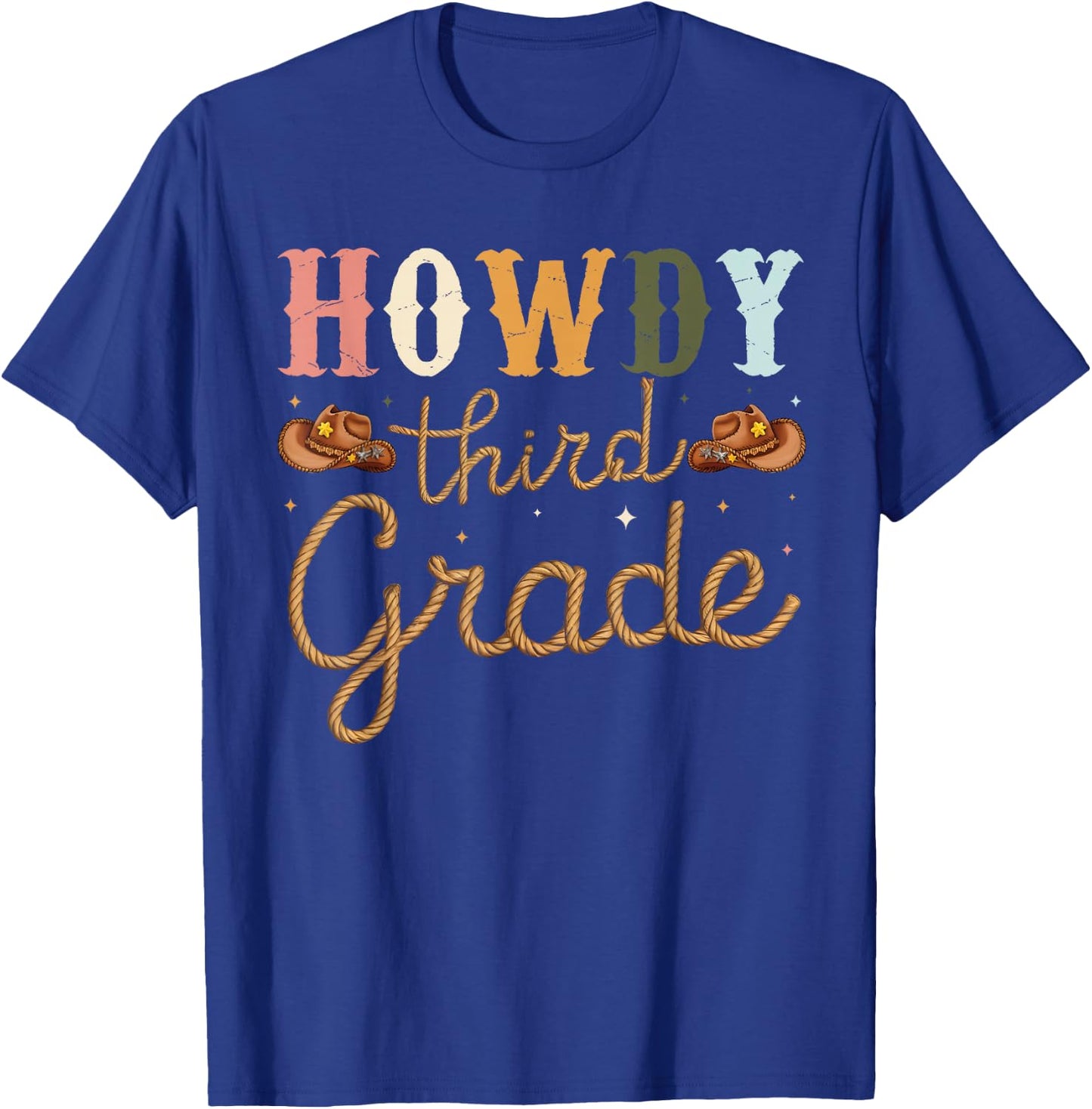 3rd Grade Teacher Rodeo Country Western Howdy Third Grade T-Shirt - T-Shirt | Royal