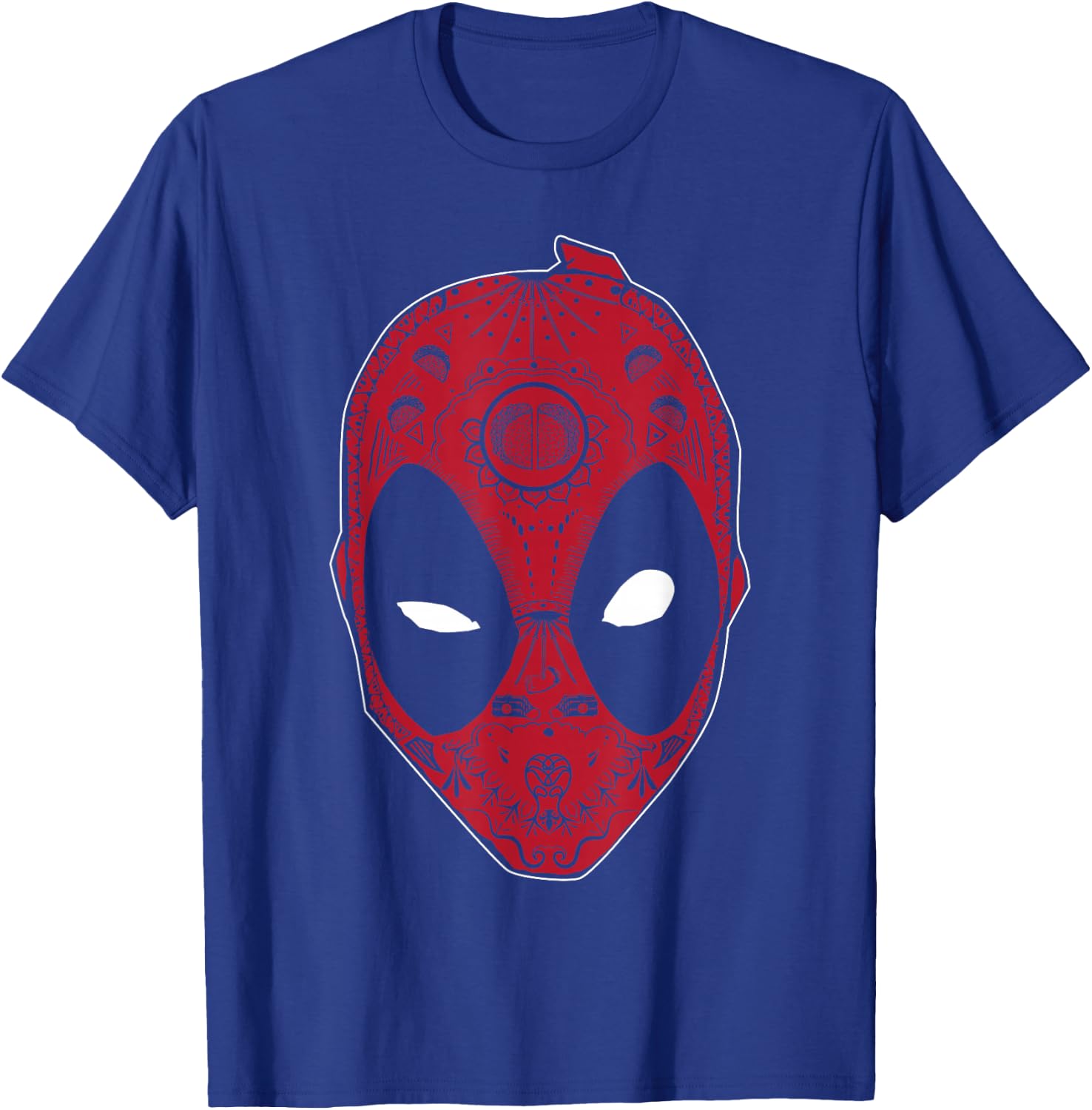 Marvel Deadpool Sugar Skull Comic Big Face T-Shirt - T-Shirt | Royal