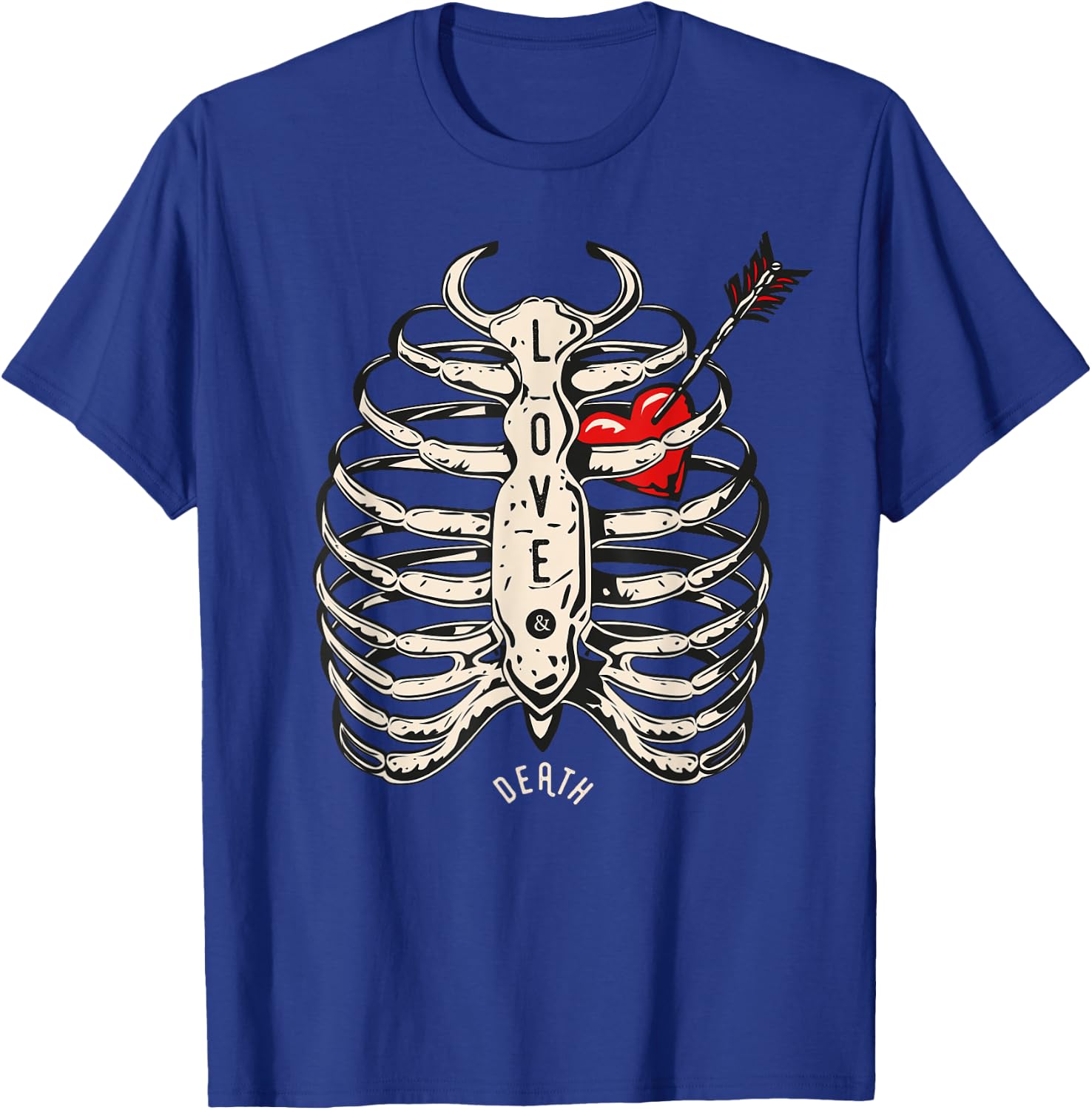 Skeleton Heart Rib Cage Shirt X-Ray Funny Halloween T-Shirt - T-Shirt | Royal