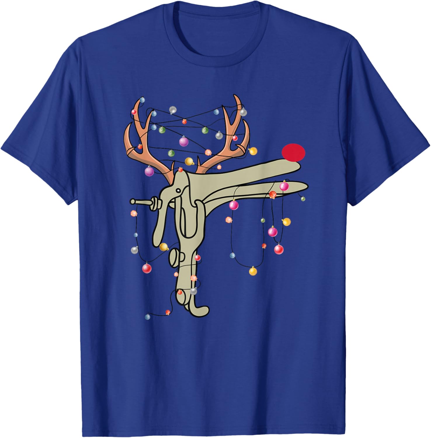 Reindeer Speculum Nurse Funny Christmas OBGYN Nurse Party T-Shirt - T-Shirt | Royal