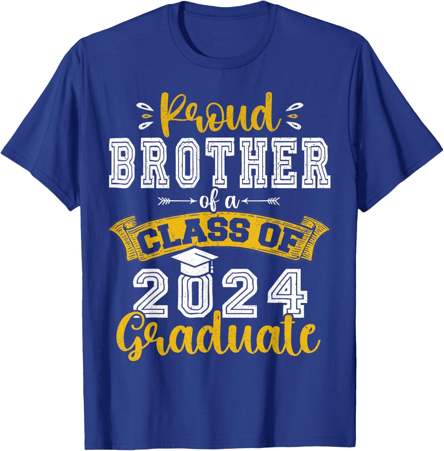 Proud Brother of a Class of 2024 Graduate funny Senior 2024 T-Shirt - T-Shirt | Royal