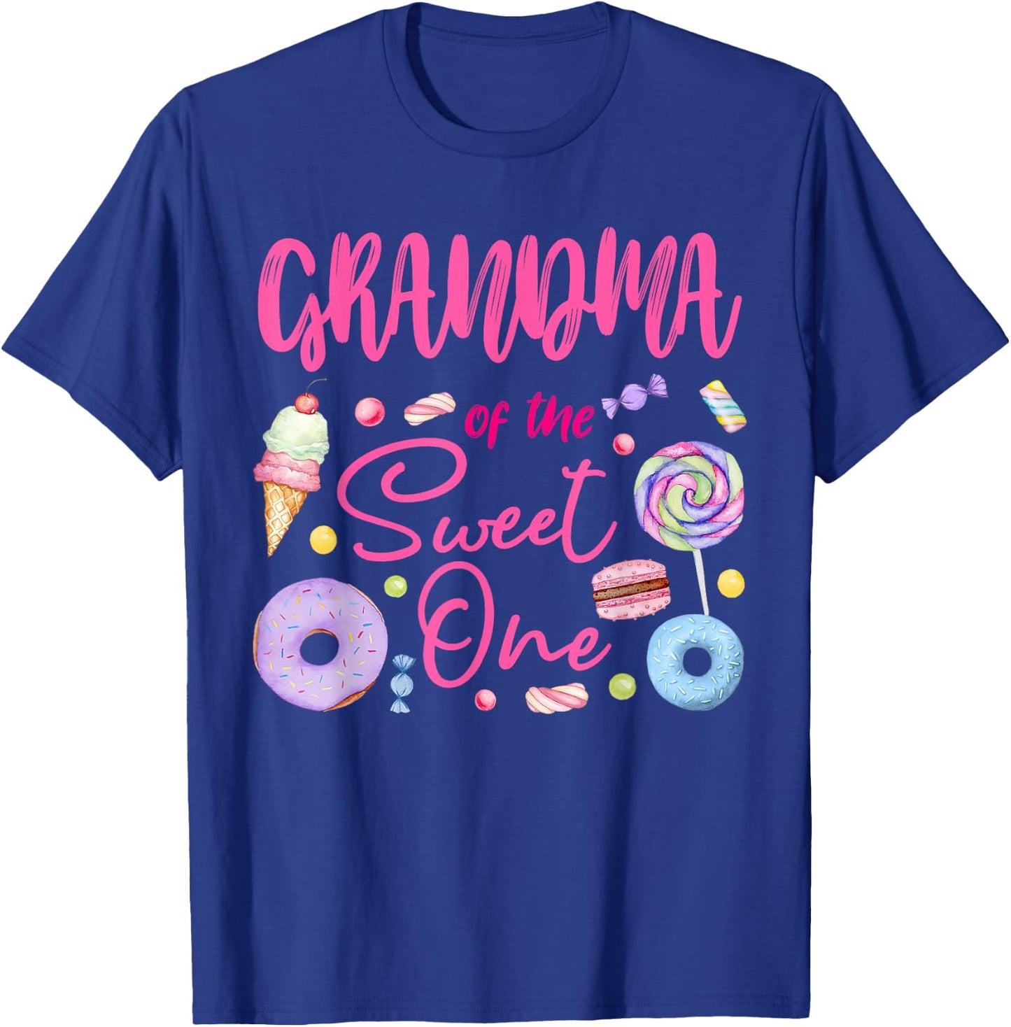 Grandma of The Sweet One Lollipop Candy Birthday Party T-Shirt - T-Shirt | Royal