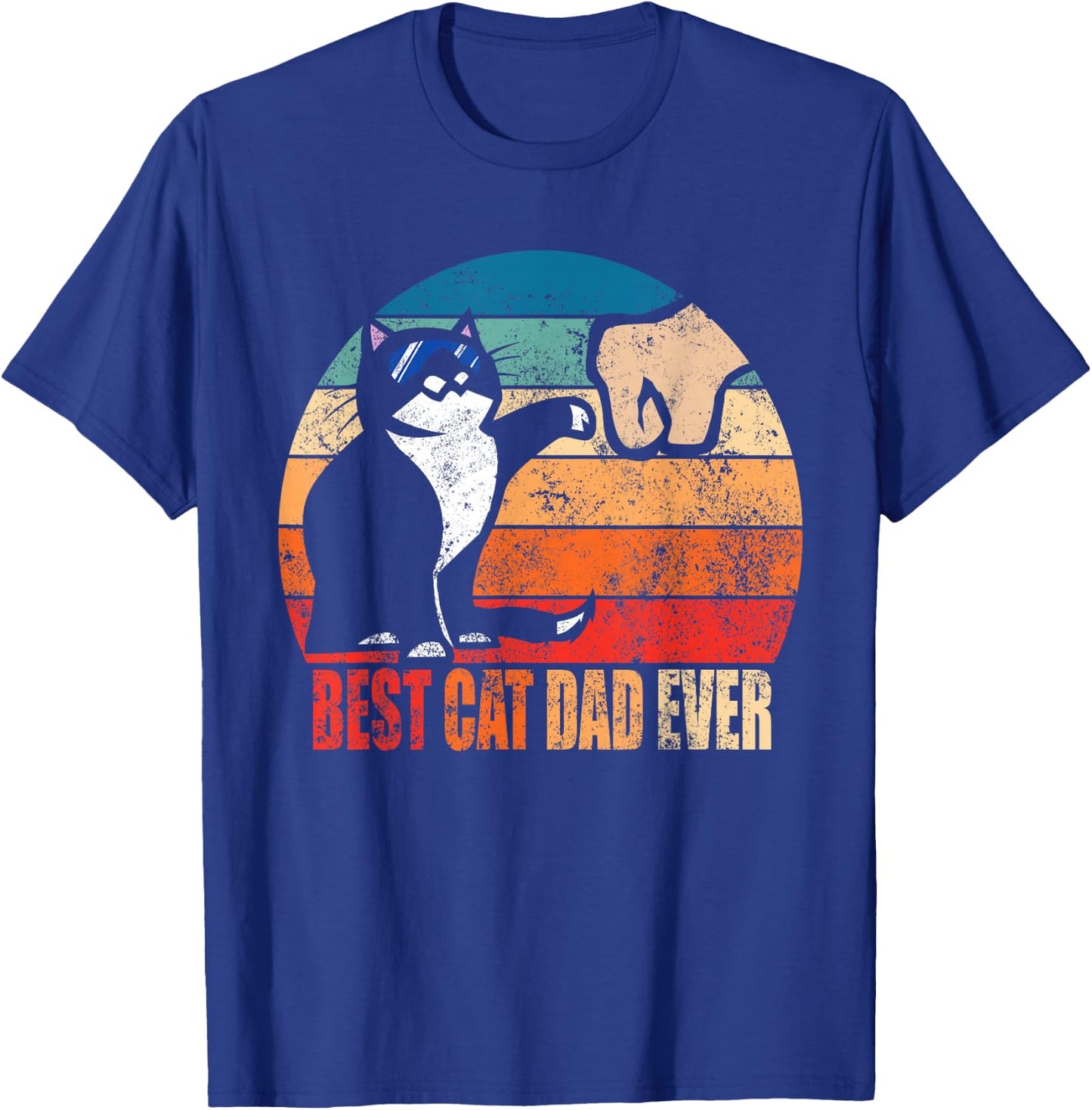 Cat Loving Daddy Fathers Day Gift None Best Cat Dad Ever Paw Fist Bump Funny Fathers Day T Shirt, Black, Small US T-Shirt - T-Shirt | Royal