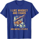 I Like Whiskey Cigars And Maybe 3 People - Funny Sarcastic T-Shirt - T-Shirt | Royal