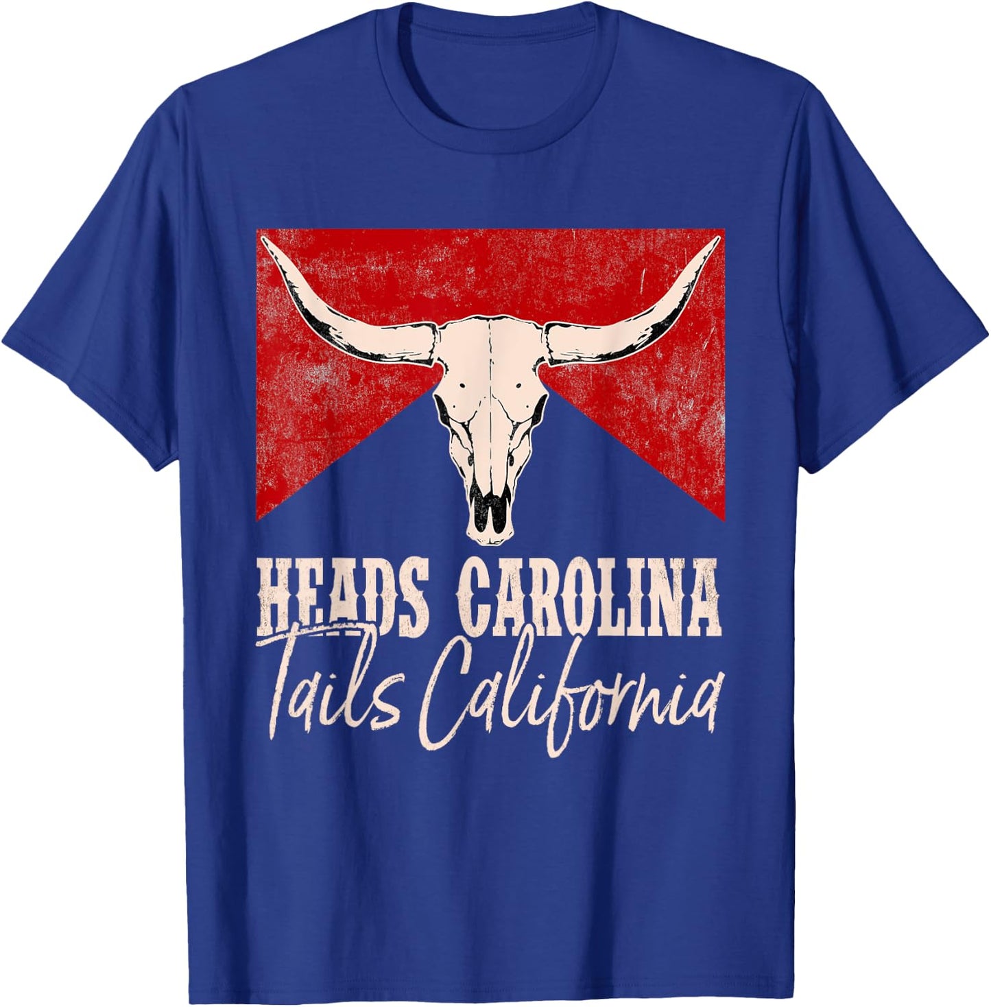 Heads Carolina Tails California Western 90's Style Costume T-Shirt - T-Shirt | Royal