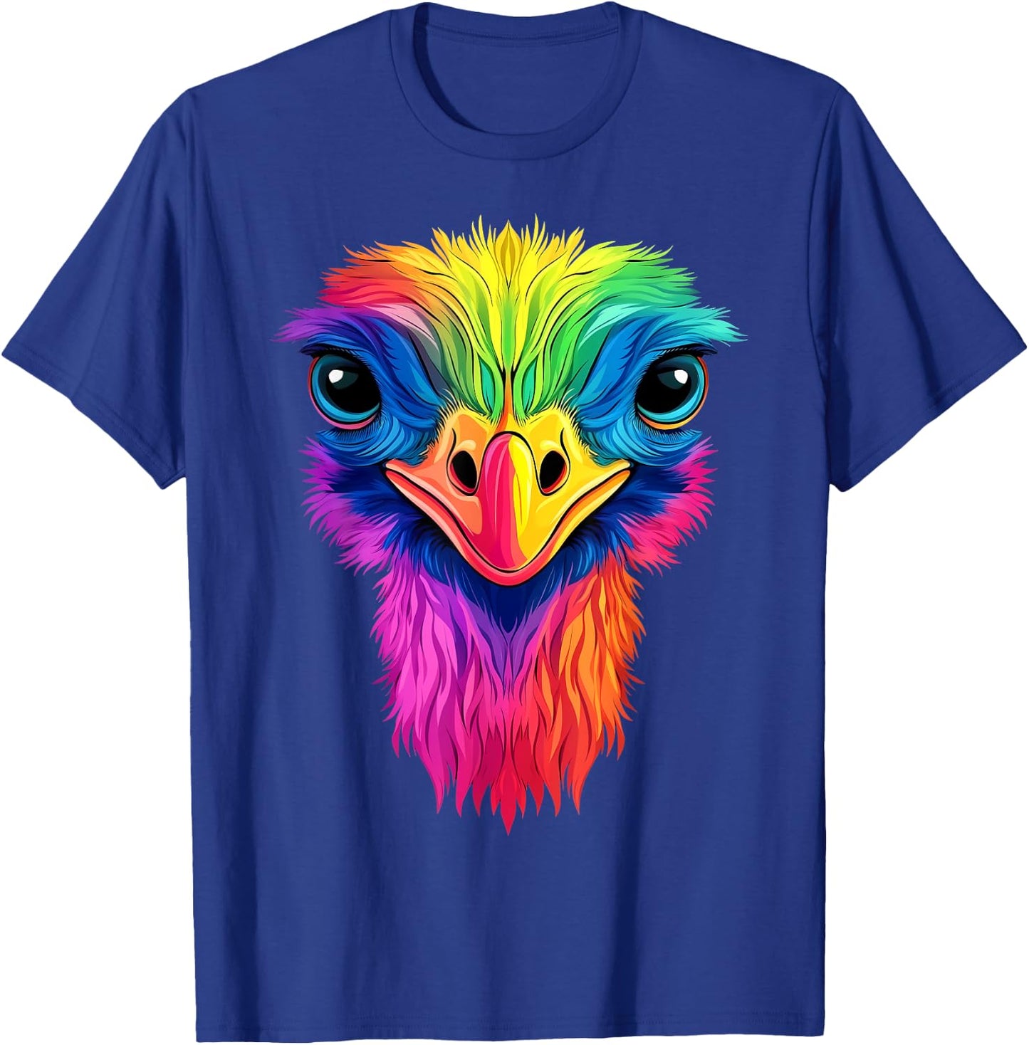 Colorful Ostrich African Wildlife Safari Animals Black T-Shirt - T-Shirt | Royal