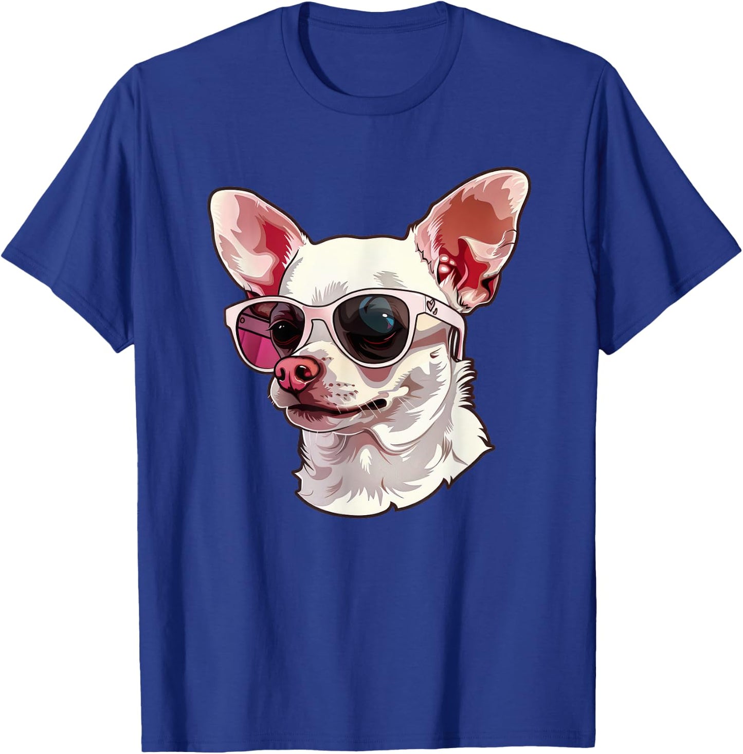 Cute Chihuahua Dog Sunglasses Men Women Kids T-Shirt - T-Shirt | Royal