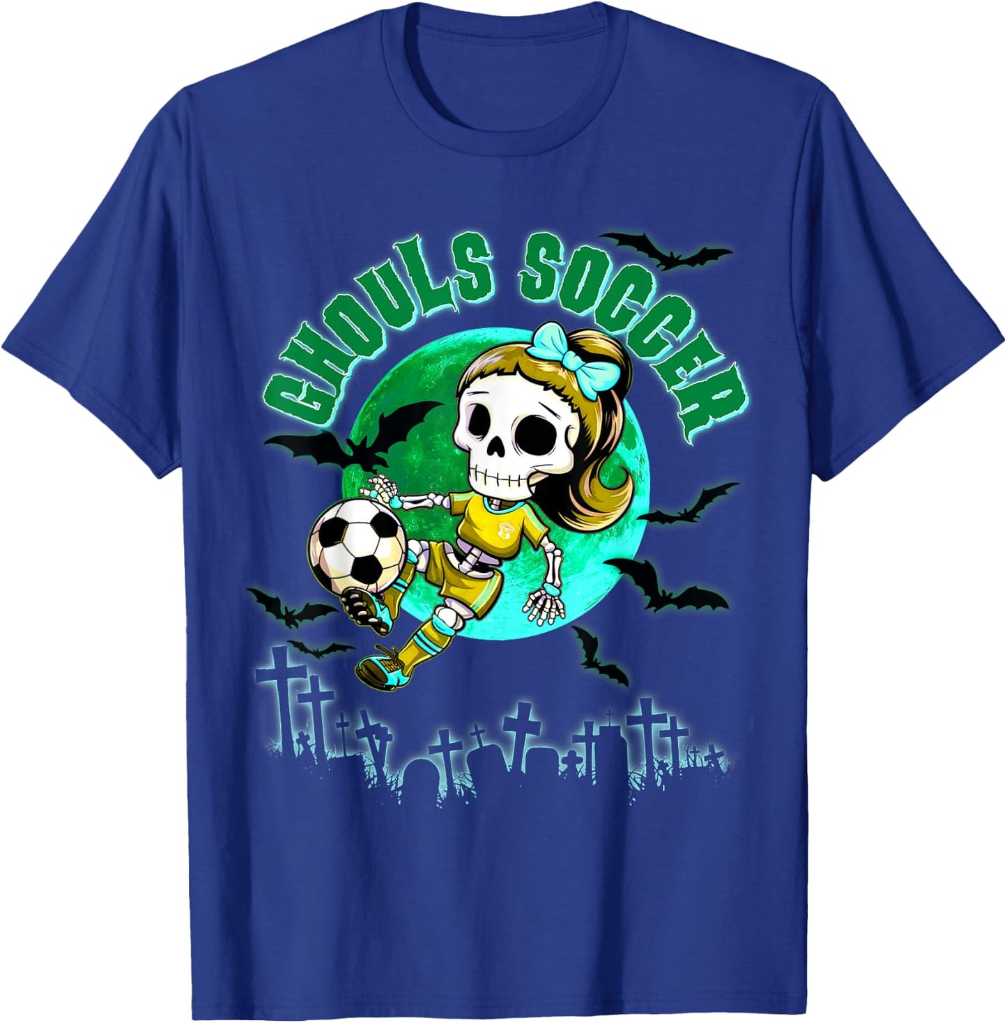 Soccer Ghoul Halloween for Girls & Teens October Spooky T-Shirt - T-Shirt | Royal