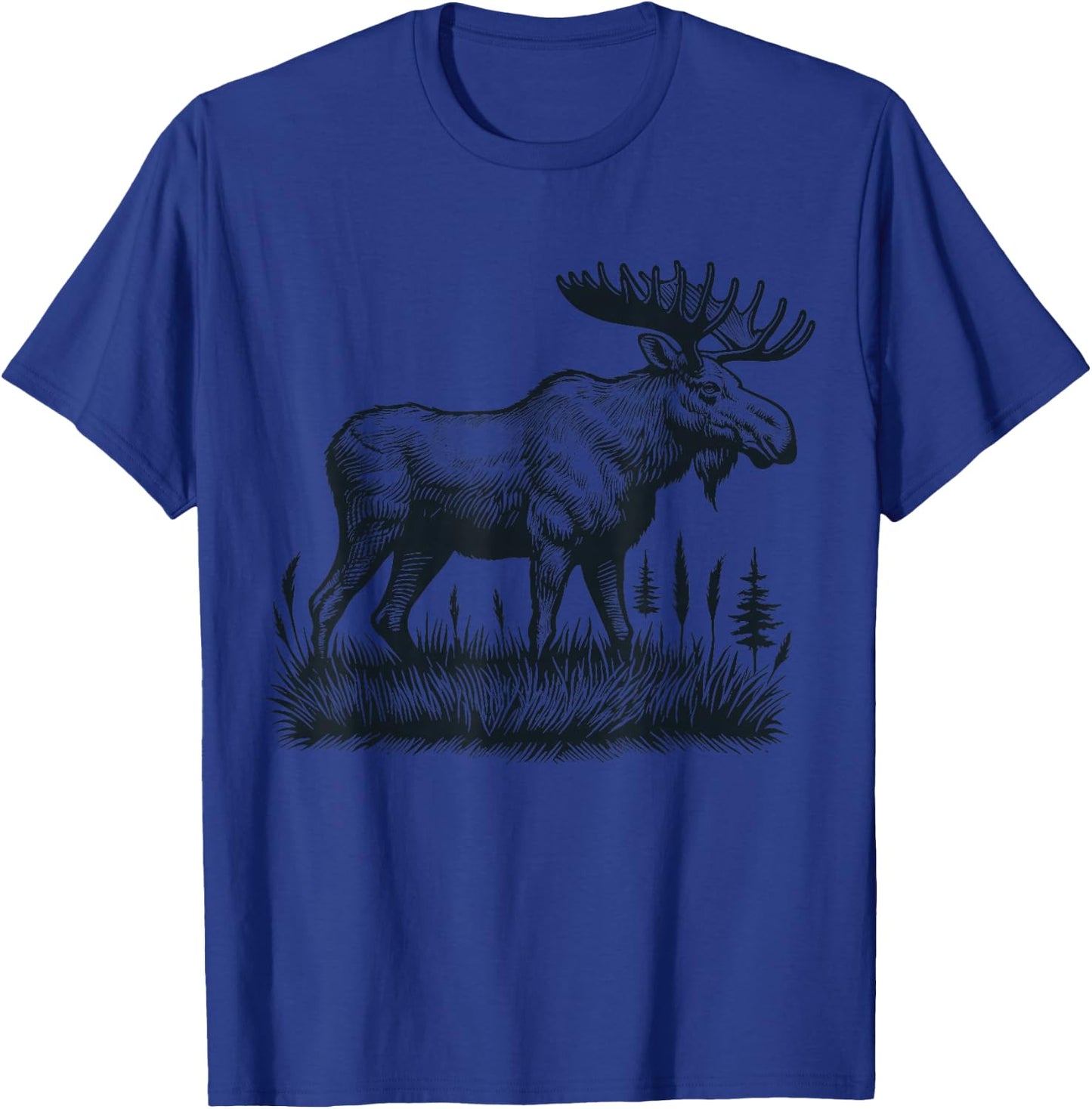 Moose Vintage Animal Moose T-Shirt - T-Shirt | Royal