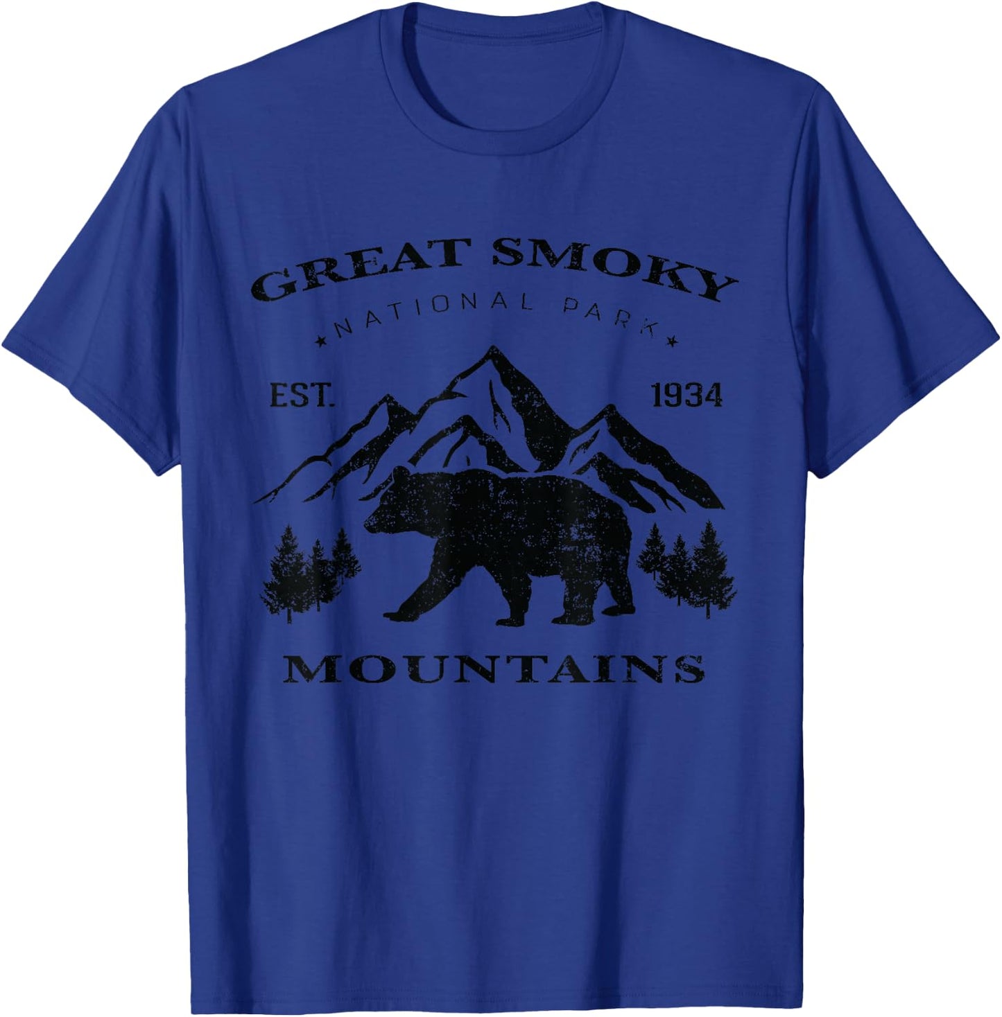 Vintage Great Smoky Mountains National Park kids Hiking T-Shirt - T-Shirt | Royal