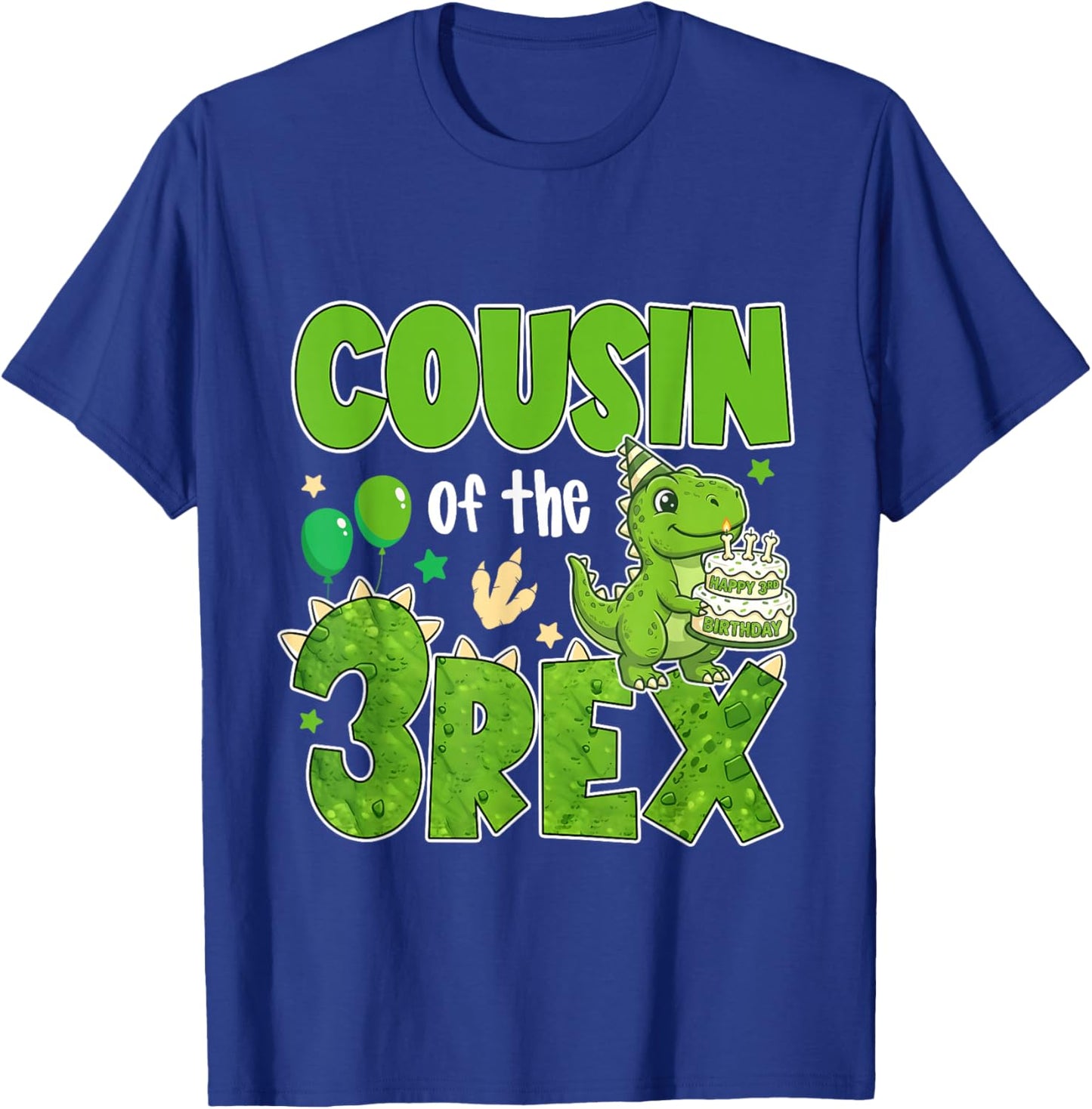 Cousin of The Three Rex Birthday Dinosaur Family Matching T-Shirt - T-Shirt | Royal