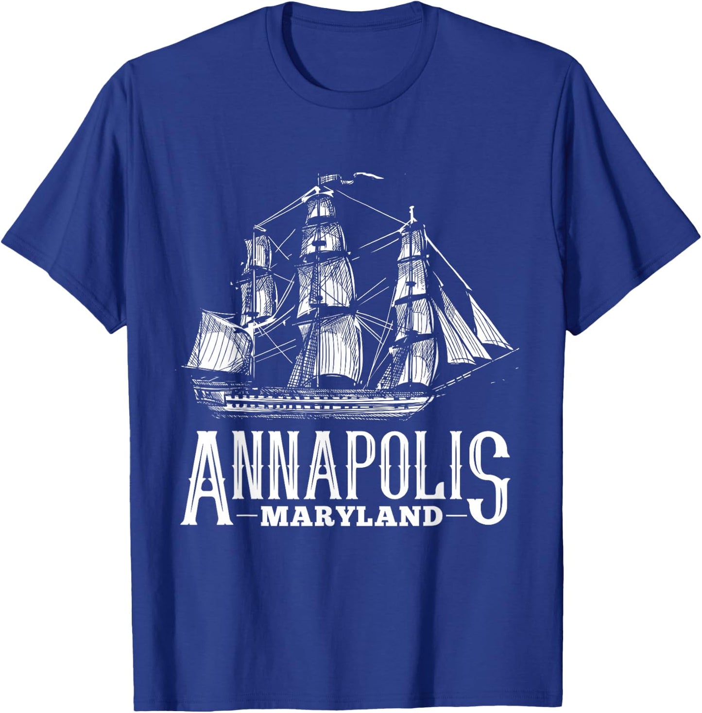 Annapolis Maryland Sailboat Sailing Nautical Annapolis MD T-Shirt - T-Shirt | Royal