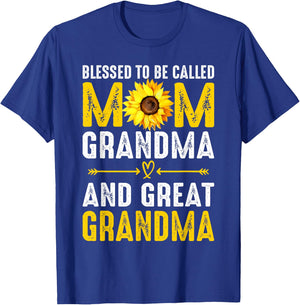 Blessed To Be Called Mom Grandma Great Grandma Mother's Day T-Shirt - T-Shirt | Royal