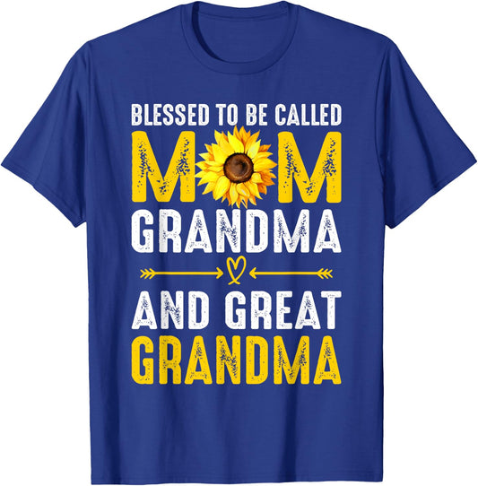 Blessed To Be Called Mom Grandma Great Grandma Mother's Day T-Shirt - T-Shirt | Royal