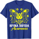 Spina Bifida Awareness Month Warrior Yellow Ribbon Butterfly T-Shirt - T-Shirt | Royal