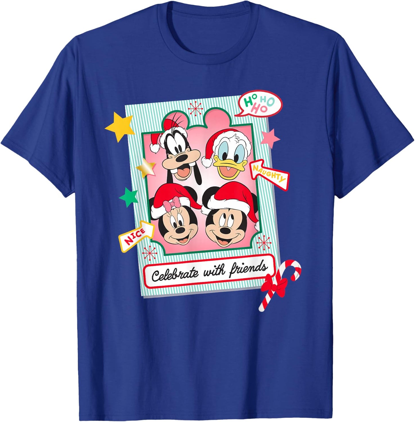 Disney Mickey Mouse & Pals Christmas Celebrate with Friends T-Shirt - T-Shirt | Royal