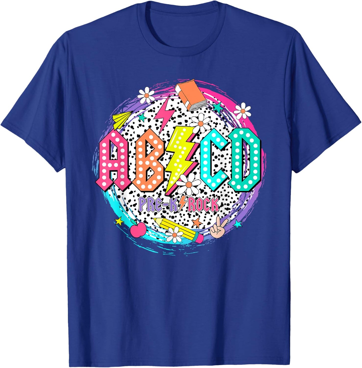 Cute Funny for Prek Teacher ABCD Rock Pre-K Rocks T-Shirt - T-Shirt | Royal
