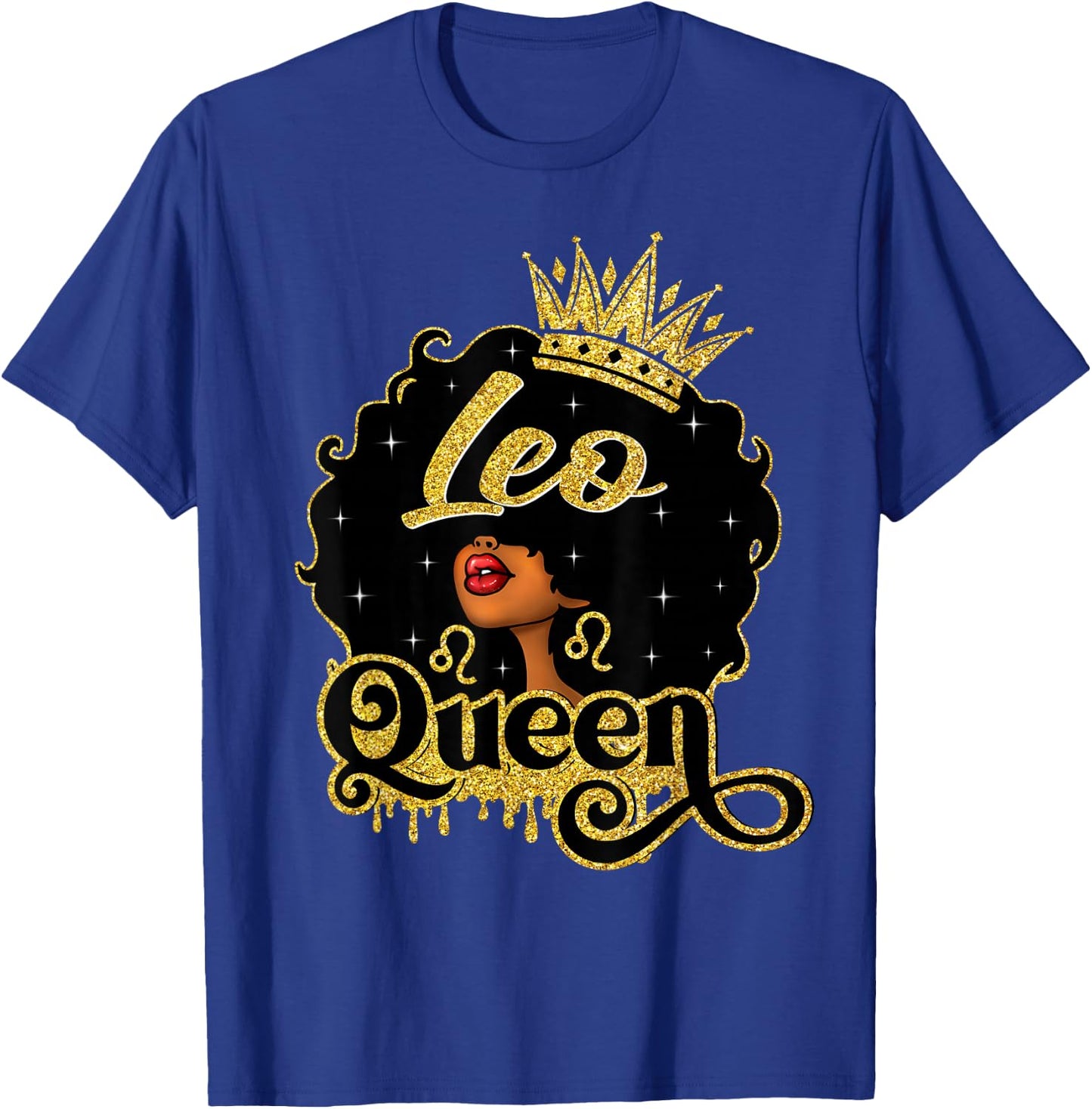 Leo Queen African American Afro Women It's My Birthday T-Shirt - T-Shirt | Royal