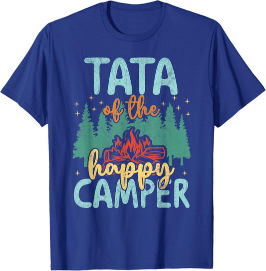 Tata of Happy Camper 1st Birthday Party Retro Tata T-Shirt - T-Shirt | Royal